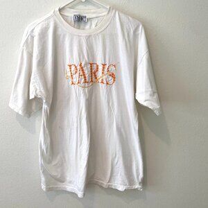 Isaac-Paris  Women's Embroidered  "Paris" T-Shirt  White  Size: XL